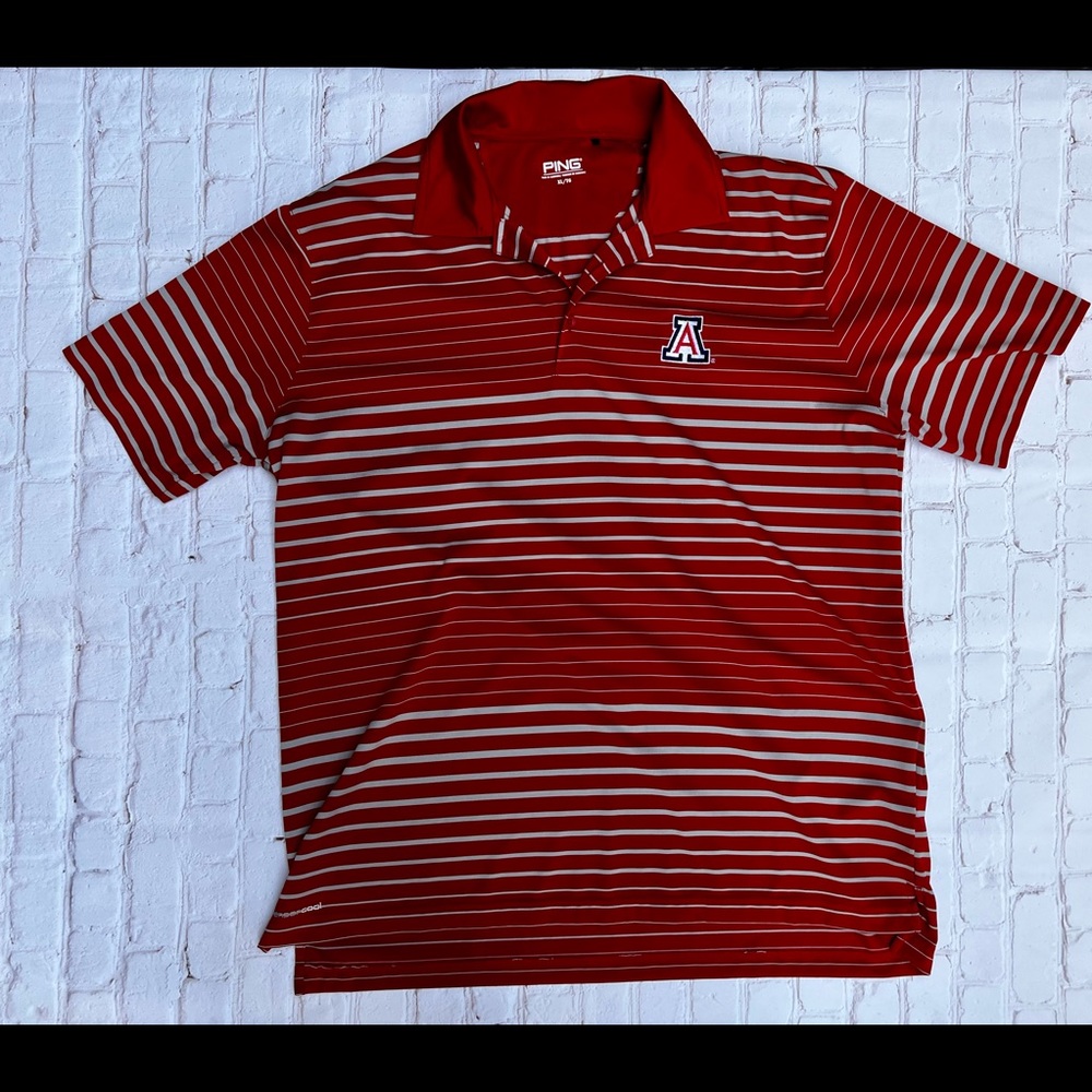 Ping Sensorcool Golf Polo- University of Arizona Edition, Red, XL